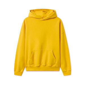 Sweats à capuche pour hommes 100% sweats en coton polaire léger à manches longues avec cordon de serrage automne hauts pullover avec poches sweats à capuche - Product Image 4