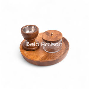 Bela Artisan Vente en gros Bois de manguier Bakhoor Brûleur et plateau Ensemble Premium Home & Event Porte-encens et diffuseur d'aromathérapie - Product Image 3