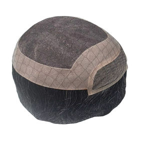 วิกผมผู้ชายแบบโมโนมีลูกไม้ด้านหน้าแบบมีวิกผมแบบเรีมีผ้าลูกไม้โปร่งใสแบบวิกผมแท้คุณภาพสูง - Product Image 1