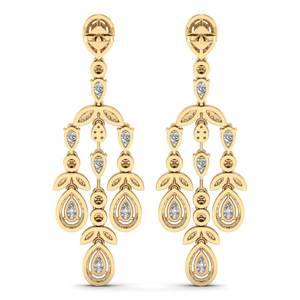 Pendientes Largos de Oro Sólido de 14K con Moissanita Certificada GRA de REYES, para Mujer, Regalo de Boda de Lujo, Joyería Nupcial - Product Image 4