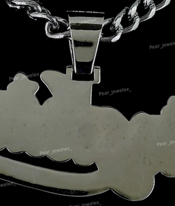 Colgante Unisex de Plata de Ley 925 con Letra Personalizada, Bañado en Rodio, con Diamantes de Moissanita VVS, para Uso Diario - Product Image 3