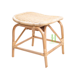 Rustic <b>Rattan</b> Foot Stool Modern <b>Rattan</b> Low Stool for Living Room Customized Design and Package in Vietnam - Product Image 1
