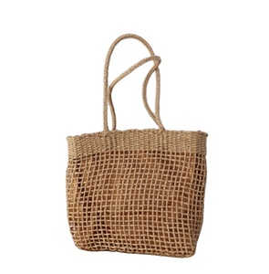Bolso de mano de alta calidad, bolso de paja tejido a mano, bolsos de playa de macramé de ganchillo, directamente del proveedor indio - Product Image 1