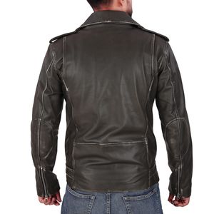 Nuevo estilo de moda para hombre chaquetas de cuero motocicleta bombardero motorista Otoño Invierno hombres Casual cremallera chaqueta de cuero para hombres - Product Image 5