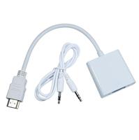 Pas cher prix HDTV vers VGA adaptateur numérique vers analogique Audio vidéo câble HTVI convertisseur mâle vers femelle 1080P pour PC portable tablette