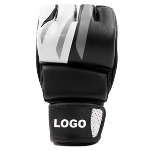 Venta al por mayor 8oz cuero de vaca medio dedo MMA guantes Muay Thai Martel artes entrenamiento punzonado guantes 6oz 12oz personalizado OEM - Product Image 2