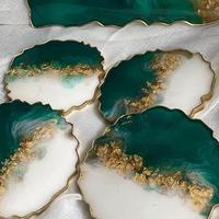 Ensemble de sous-verres légers de luxe en résine, design marbre fait main, style Art Déco, pour la décoration intérieure du salon, vente en gros, couleurs et logo personnalisables, Inde