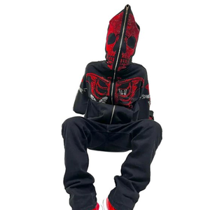 Sudadera con capucha unisex de cara completa con cremallera Diseño de logotipo personalizado de moda Nuevo algodón Casual Impresión digital de invierno para hombres - Product Image 4