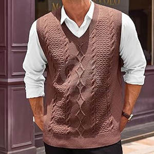 Vêtements décontractés stylés pour hommes Gilet tricoté Pull sans manches à vendre Pull en tricot sans manches à la mode à vendre - Product Image 3
