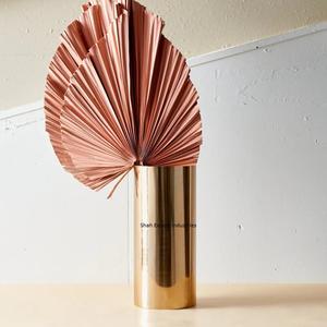Jarrón de flores gris hecho a mano, florero de Metal decorativo de escritorio con forma de cilindro clásico moderno para decoración de mesa de oficina en casa - Product Image 5