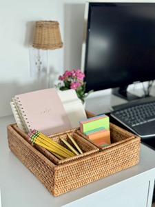Juego de 4 Cestas Redondas de Ratán Hechas a Mano, Ecológicas, de Almacenamiento, Ratán Natural, Modernas, Multifuncionales, Hechas en Vietnam - Product Image 4