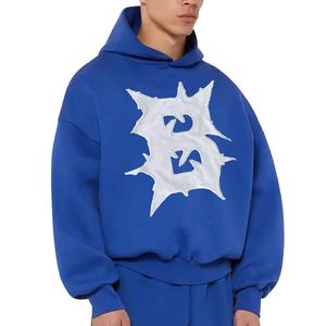 Conjunto de Sudadera con Capucha y Pantalones Jogger de Felpa Gruesa Bordada de Otoño, Personalizada OEM, 500 GSM, Hombros Caídos, MOQ Bajo - Product Image 2