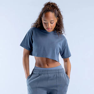 Camiseta corta de gran tamaño de proveedor personalizado al por mayor, camisetas para mujer, ropa deportiva ligera transpirable y camiseta de entrenamiento de gimnasia para mujer - Product Image 4