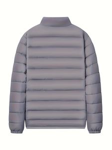 Chaqueta de Plumón Personalizada al por Mayor para Hombre, Nuevo Diseño, Chaqueta Bomber Acolchada de Moda, Capucha Blanca, Abrigo Impermeable de Burbujas, Invierno - Product Image 4