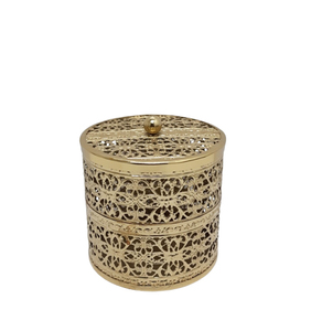 Boîte ronde en aluminium et métal en gros avec boîte de boîtes en métal de nouveau style de couleur dorée en vrac - Product Image 1