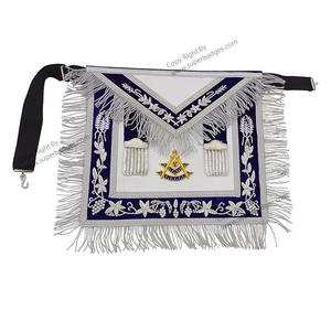 High Quality Handmade Embroidered Grand Lodge Officer <b>Aprons</b> Master Mason Sleeveless Cotton <b>Waist</b> Fabric <b>Waist</b> Size Customizable - Product Image 3