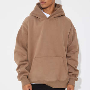Sweat à capuche pour homme en spandex/coton, coupe régulière, épaules tombantes, thermique, lourd, uni, uni, teint, pour l'hiver - Product Image 3