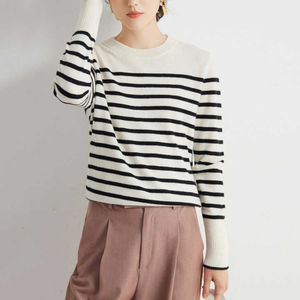 Casual invierno moda manga larga cuello redondo Mujer ligero alta calidad transpirable 100% algodón frente High Street estilo suéter - Product Image 6