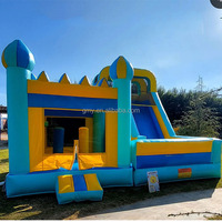 Château gonflable coloré personnalisé, combo château gonflable, château gonflable commercial avec toboggan