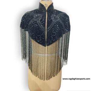 Poncho perlé à la main de dernière conception de poncho de mode - Product Image 2