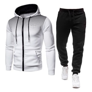 Wholesales <b>Fleece</b> Hoodie Sweatshirt <b>Jogger</b> Pants Gym Clothes Sweatsuit Tracksuit Set for <b>Women</b> Men - Product Image 3