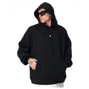 Nouveaux sweats à capuche en éponge française vierge personnalisés de haute qualité et logo personnalisé Streetwear sweats à capuche surdimensionnés à épaules tombantes pour hommes - Product Image 4