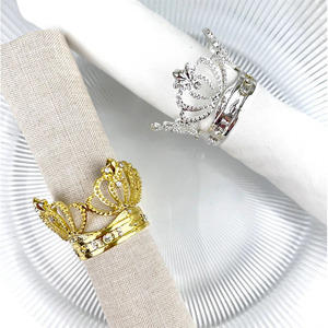 Anneaux de serviette en métal finition or antique de qualité supérieure pour la décoration de table à la maison et de mariage - Product Image 5