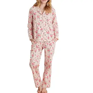 Conjunto de pijama para mujer, de la mejor calidad, 100% algodón, precio al por mayor, diseño personalizado, bajo pedido mínimo, fábrica directa