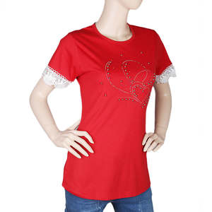 T-shirt à manches courtes pour femme - Rouge - Product Image 1