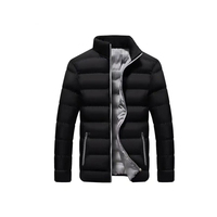 Blouson d'hiver matelassé pour homme, tendance, uni, chaud, en toile imperméable, respirant, antibactérien, à capuche et col montant, vente en gros