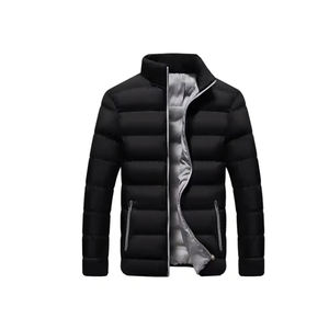 Chaqueta de invierno para hombre al por mayor, abrigos de lona cálidos sólidos a la moda, chaqueta acolchada de invierno con cuello levantado estilo callejero para hombre - Product Image 6