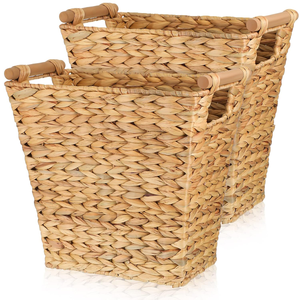 Multi-Use Handwoven Water Hyacinth <b>Basket</b> - Sustainable Storage for Living Room, Bathroom, Closet, or Boutique <b>Display</b> - Product Image 2