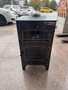 Wood Burning Stove with Oven and Glass <b>Door</b> – Freestanding Cooker <b>Heater</b> with Top Cooking Plate - Product Image 2