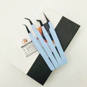 Professional Sustainable Stainless Steel <b>Eyelash</b> Extensions Tweezers Pointed Baby Blue Black <b>Applicators</b> - Product Image 2