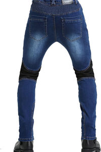 Pantalones vaqueros rectos de estilo Moto de carreras con logotipo personalizado para hombre, pantalones vaqueros azules transpirables con ropa deportiva larga de corte regular - Product Image 4