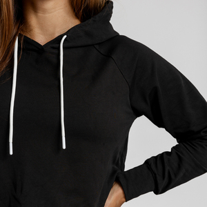 Sweat-shirts à capuche courts pour femmes personnalisés en coton à manches longues en coton et en molleton Vêtements de rue décontractés Sweat-shirts courts personnalisés - Product Image 5