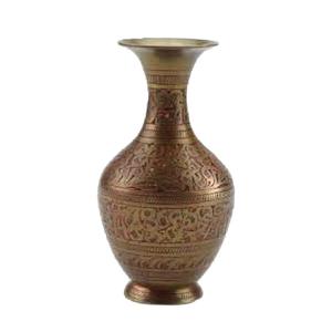 Florero de latón de alta calidad con grabado en oro acabado para decoración del hogar florero decorativo de mesa - Product Image 3