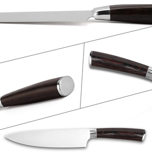 มีดทำครัวสแตนเลสคุณภาพสูงพร้อมที่จับสีน้ำตาล - Product Image 5