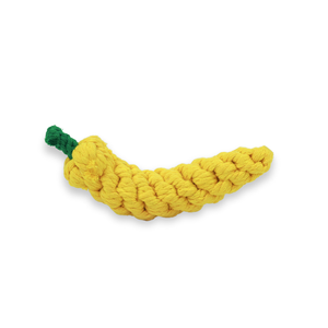 Jouet à mâcher artisanal pour animaux de compagnie en corde de fibres naturelles jaune pimenté, unique pour chiens et chats - Product Image 1
