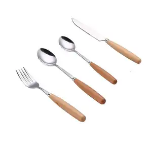 勺子和叉子木柄，带金属定制雕刻和标志服务印度制造公司