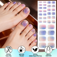Bandes de gel pour ongles et orteils, couleur unie, style français, pour usage domestique et quotidien, sans UV, pré-cuites, sans lampe UV