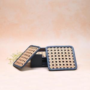 Luxe bohème Vintage Rectangle rotin sous-verres ensemble fabriqué à la main en bambou anti-rayures vaisselle accessoires tapis tampons - Product Image 5