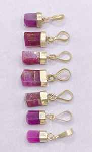 Ensemble de pendentifs en cristal de rubis naturel 7 pièces en argent sterling 925 bijoux de pierres précieuses collier fait main cadeau pour elle - Product Image 3