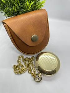 New maritime Push Button Nautical Brass <b>Compass</b> In Leather Case Handmade Brass pointing promotion gift corporate sundirection - Product Image 3