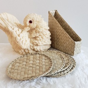 Tapis à vaisselle écologique en écorce de maïs tressée pour table à manger ronde en paille tissée à la main coussin isolant - Product Image 3