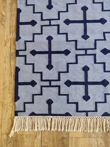 Tapis de laine faits à la main de haute qualité meilleurs ensembles de tapis brodés à tissage plat de vente abstrait pour l'utilisation de porte de salon de prière - Product Image 6