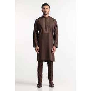 ชุดสูทผู้ชายสีน้ำตาลสไตล์คลาสสิก กระดุมแถวเดียว สำหรับธุรกิจและงานแต่งงาน ปิดด้วยกระดุม ความยาวแบบยาว ลายพิมพ์-SK-S24-070 - Product Image 6