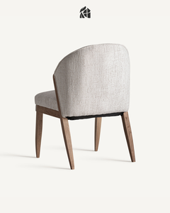 Chaise de salle à manger Arveliona en teck massif de qualité supérieure, design moderne du milieu du siècle, fabrication artisanale, mobilier de salle à manger de luxe, microfibre - Product Image 4