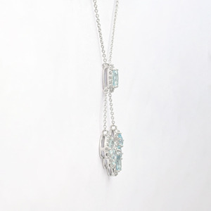 สร้อยคอสำหรับผู้หญิงรูปวงรีสี1.53สุดหรู14K สีทองขาวประดับเพชรหลากสี - Product Image 3