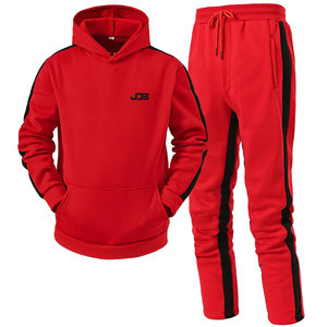 Conjuntos Deportivos para Hombre al por Mayor, Diseño Personalizado, con Capucha, Color Sólido en Contraste, Transpirables, de Secado Rápido, Ligeros, de Poliéster/Algodón - Product Image 1